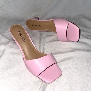 Pink Slip On Mule Sandals
